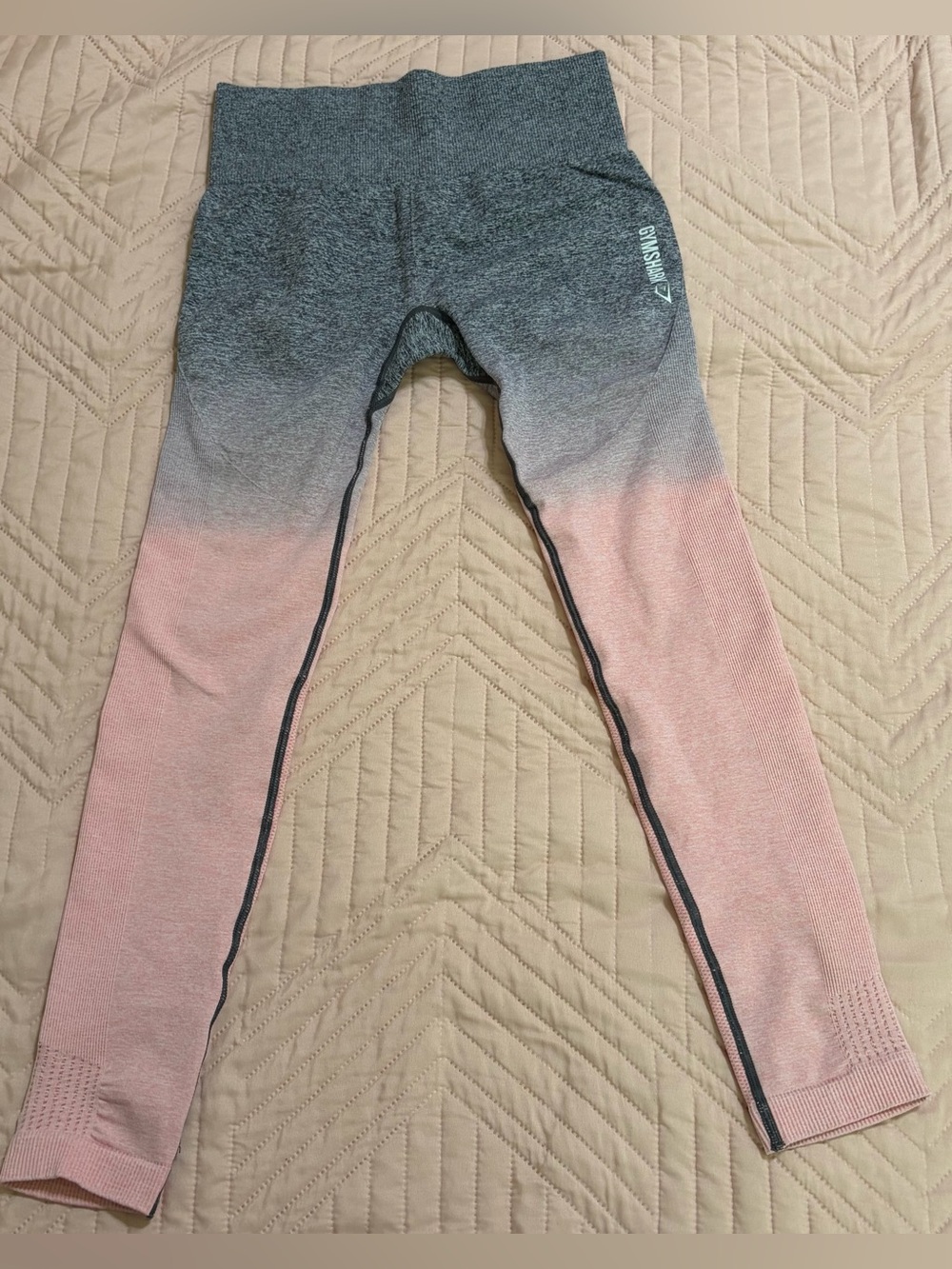 Gymshark Gray-to-Pink Ombre Seamless Kids Leggings